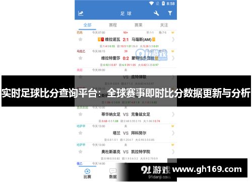 实时足球比分查询平台：全球赛事即时比分数据更新与分析